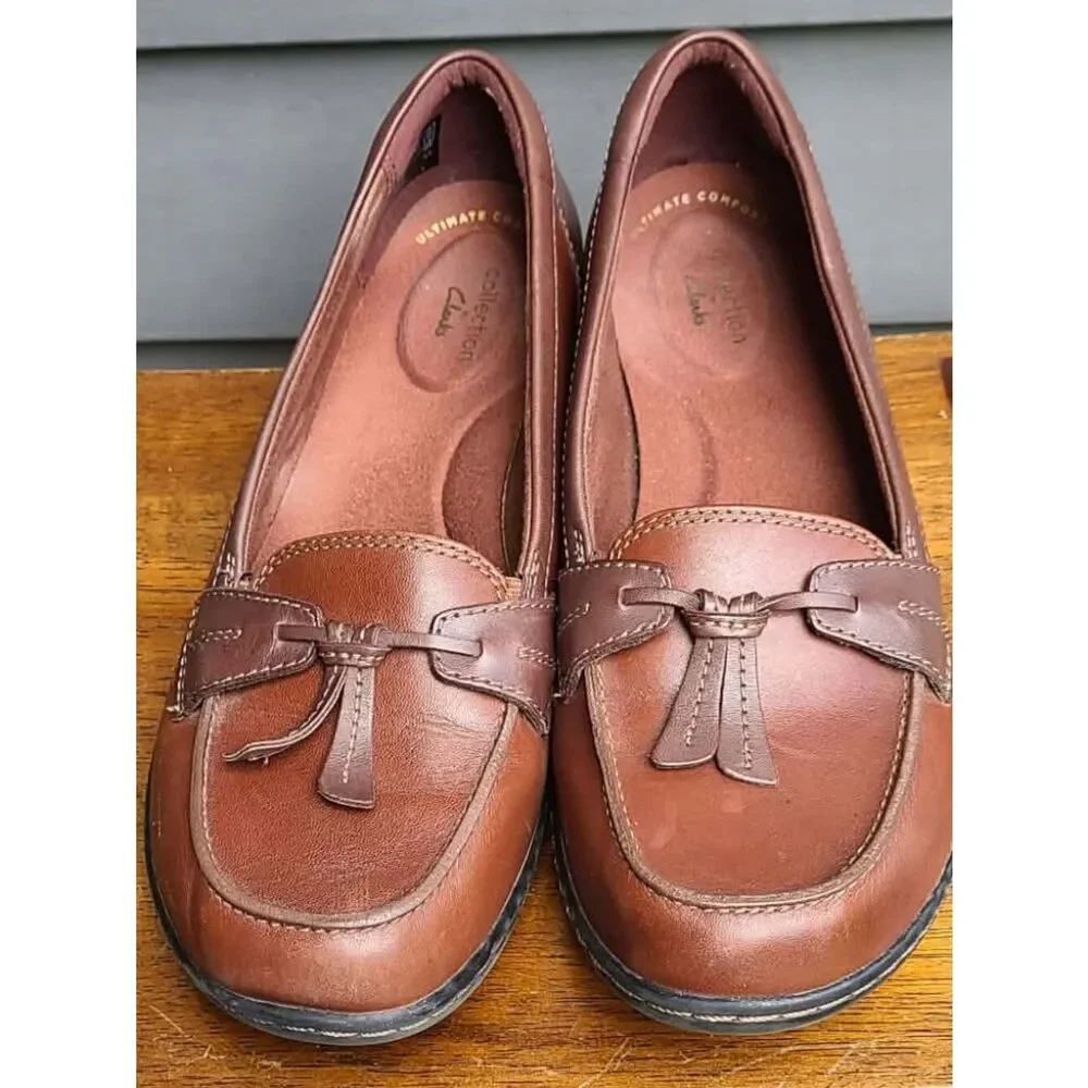 Clarks Ashland Bubble Loafers Brown size 8 1/2